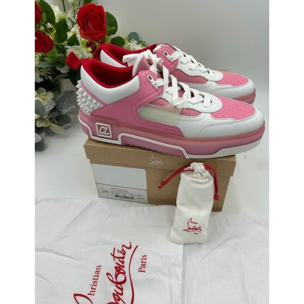 Men's Christian Louboutin ASTROLOUBI pink/white colorway sneakers size 44.5 - Picture 11 of 15